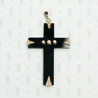 Regal Victorian Pearl and Gold on Onyx Cross