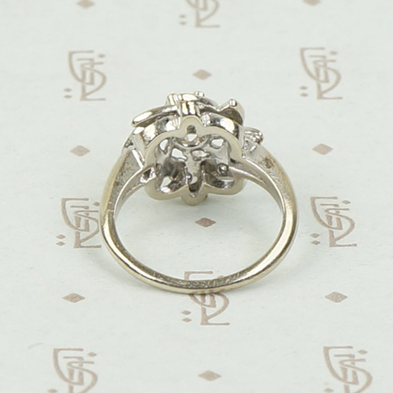 Diamond and White Gold Pinwheel Ring