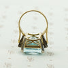 Bold Retro Aquamarine Cocktail Ring