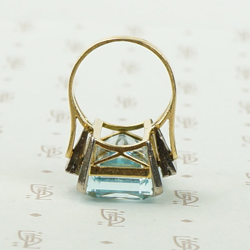 Bold Retro Aquamarine Cocktail Ring