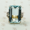 Bold Retro Aquamarine Cocktail Ring
