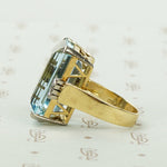 Bold Retro Aquamarine Cocktail Ring