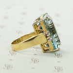 Bold Retro Aquamarine Cocktail Ring