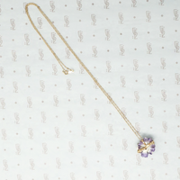 Lavender Rose Enameled Pin Pendant