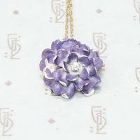 Lavender Rose Enameled Pin Pendant