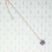 Lavender Rose Enameled Pin Pendant