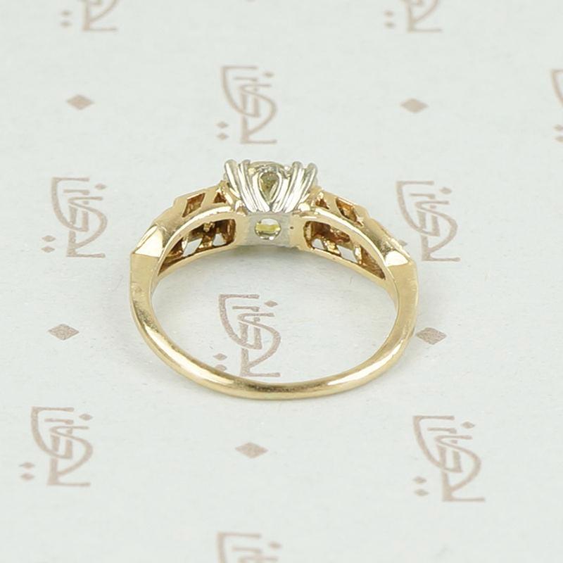 Gorgeous Pale Yellow Diamond Low Profile Engagement Ring