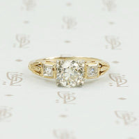 Gorgeous Pale Yellow Diamond Low Profile Engagement Ring