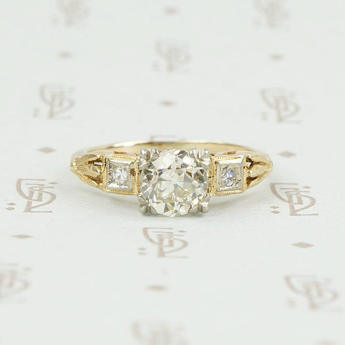 Gorgeous Pale Yellow Diamond Low Profile Engagement Ring