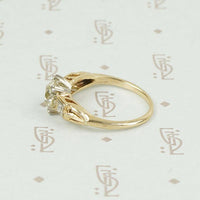 Gorgeous Pale Yellow Diamond Low Profile Engagement Ring