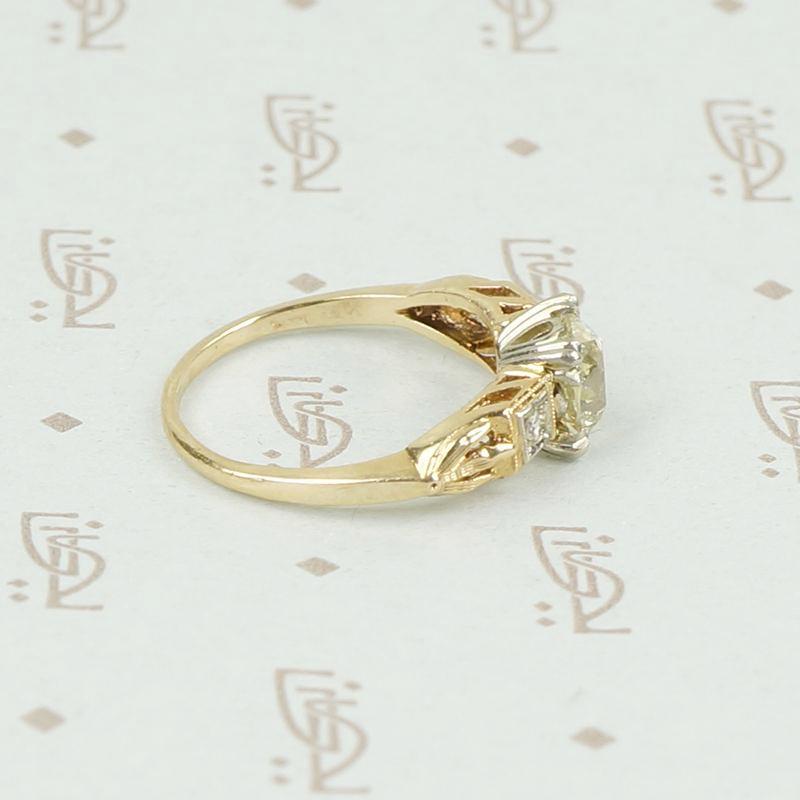 Gorgeous Pale Yellow Diamond Low Profile Engagement Ring