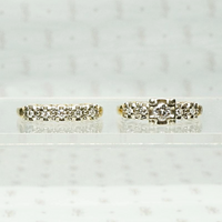 Excellent Condition Two Tone Gold & Diamond Wedding Set