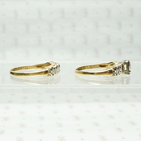 Excellent Condition Two Tone Gold & Diamond Wedding Set, side view