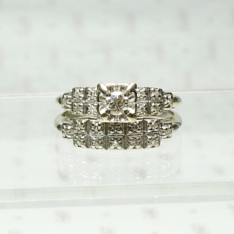 Wonderful White Gold & Diamond Wedding Set