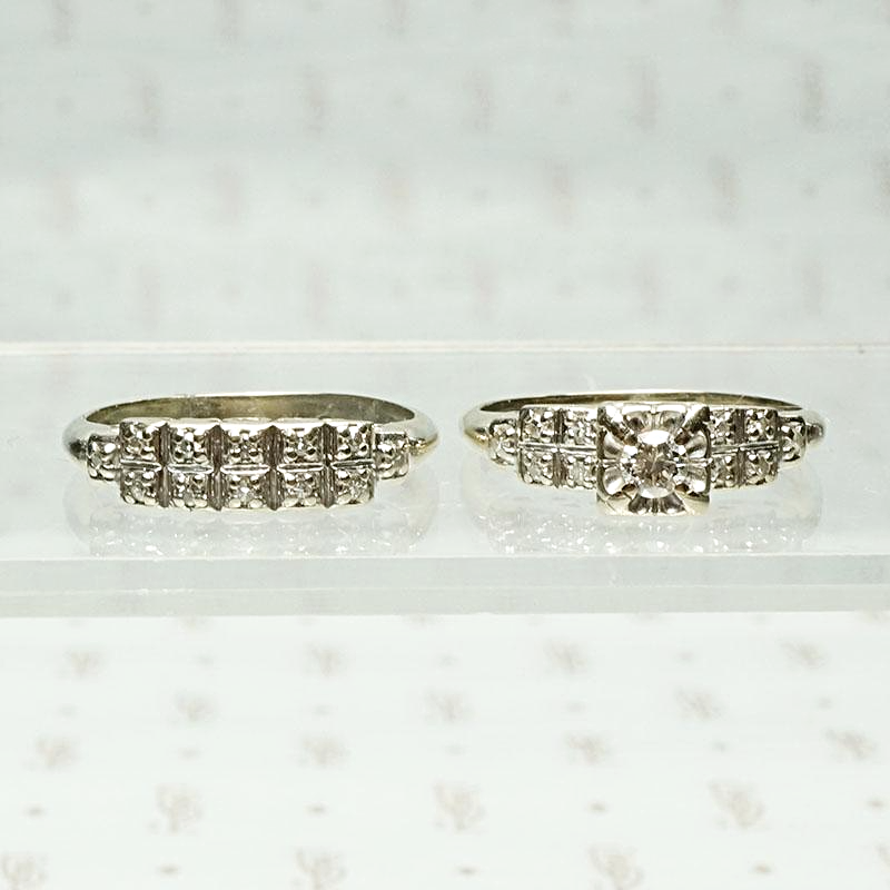 Wonderful White Gold & Diamond Wedding Set