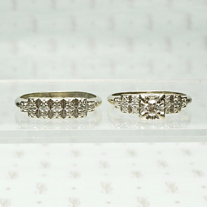 Wonderful White Gold & Diamond Wedding Set