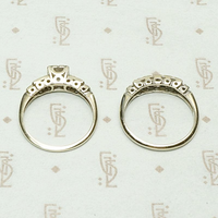 Wonderful White Gold & Diamond Wedding Set, top view