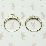 Wonderful White Gold & Diamond Wedding Set, top view