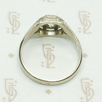 Architectural Belias Band with Diamond & White Gold, top view