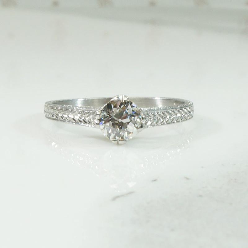 Edwardian Platinum OEC Diamond Solitaire