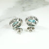Brilliant Natural Blue Zircon Halo Stud Earrings
