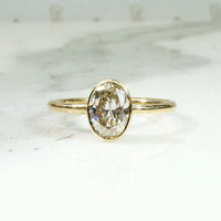 Stunning 1ct Light Brown Oval Diamond Solitaire Ring