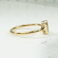 18k Yellow Gold Emerald Cut Solitaire