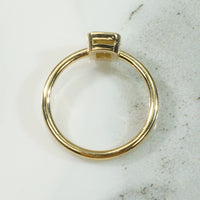 Pale Yellow Emerald Cut Diamond Solitaire