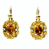 Georgian Gold Cannetille Foiled Yellow Paste Earrings