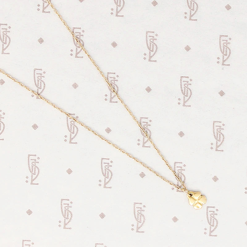Tiny Lucky Charm Four Leaf Clover Necklace