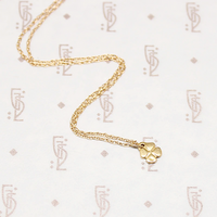 Tiny Lucky Charm Four Leaf Clover Necklace