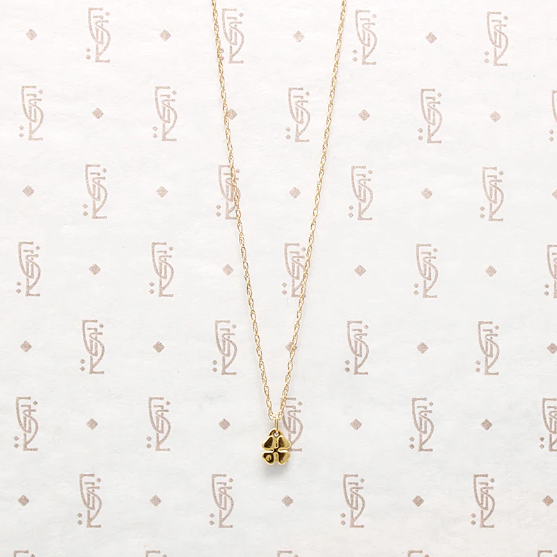 Tiny Lucky Charm Four Leaf Clover Necklace
