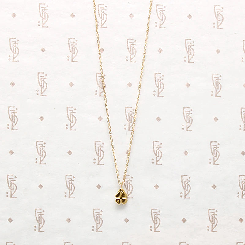 Tiny Lucky Charm Four Leaf Clover Necklace