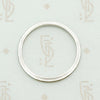 Sleek Grooved Vintage Platinum Band. Top view.