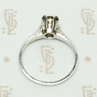 Otsby & Barton Diamond Solitaire with Herringbone Engraving, top view