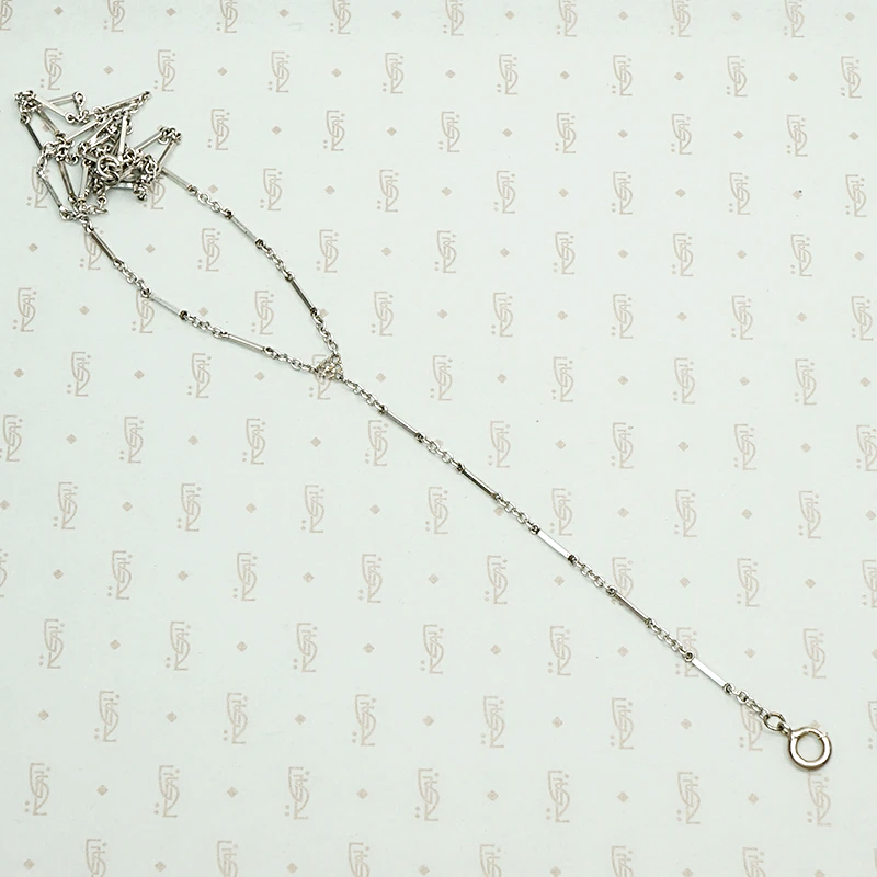 Sterling Round & Bar Link Lorgnette Chain