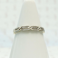 Crisp Art Deco White Gold Braided Band