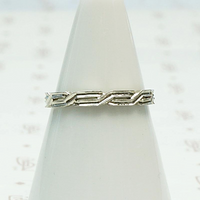 Crisp Art Deco White Gold Braided Band