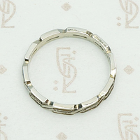 Crisp Art Deco White Gold Braided Band, top view.