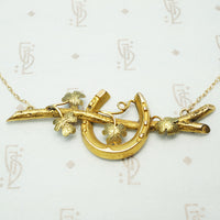 The Horseshoe and Branch Gold Necklace