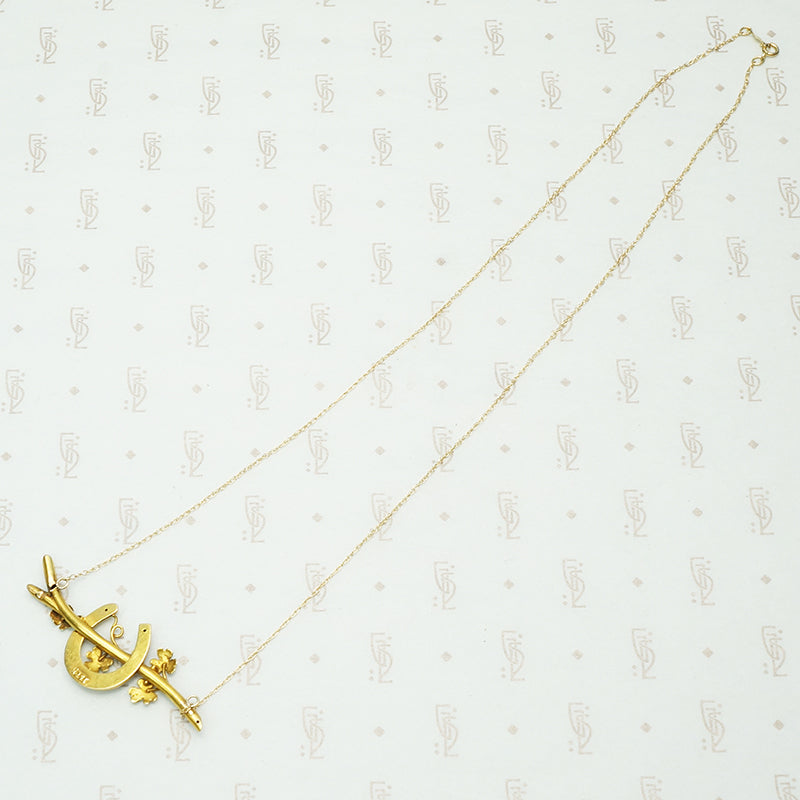 The Horseshoe and Branch Gold Necklace