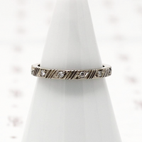 Deco 18k White Gold and Diamond Eternity Band