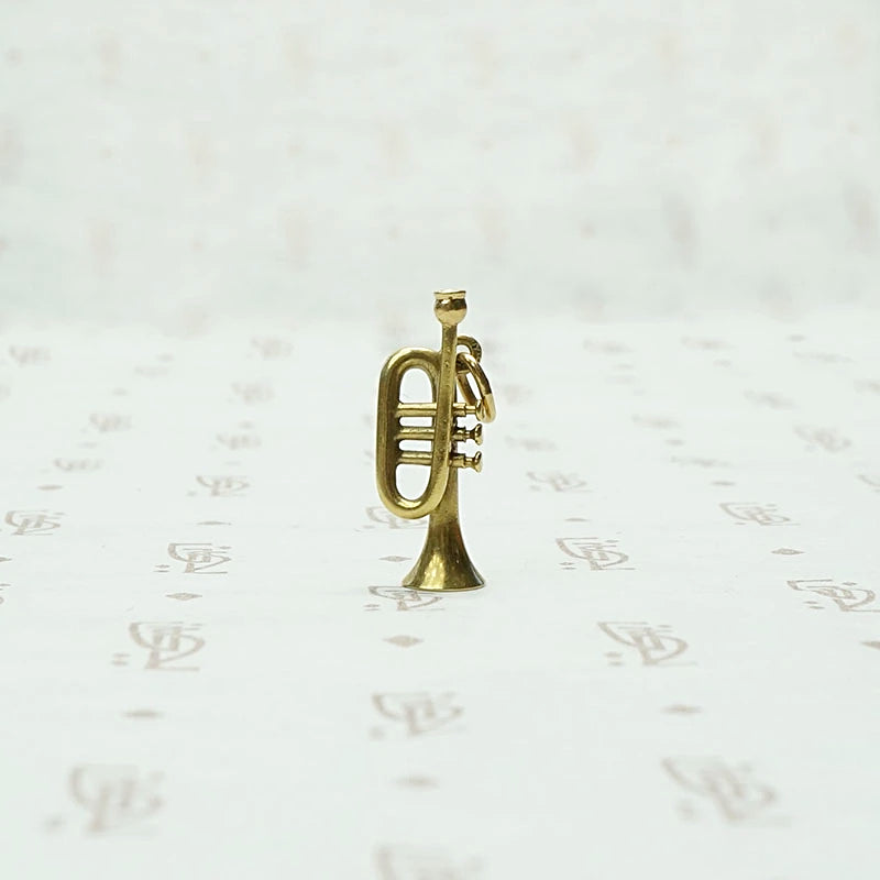 Tiny Gold Trumpet Charm