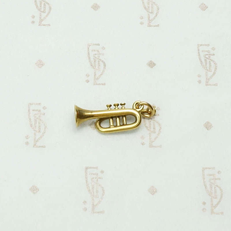 Tiny Gold Trumpet Charm