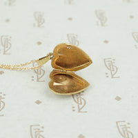 Tiny Two-Toned Heart Locket with Diamond