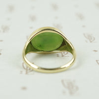Rich Green Jade Intaglio of the God Mercury set in a Ring