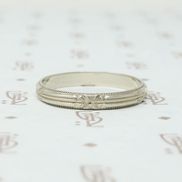 Forget Me Not White Gold Art Deco Band