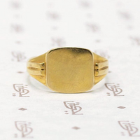Vintage 1940s 18k Gold Signet Ring