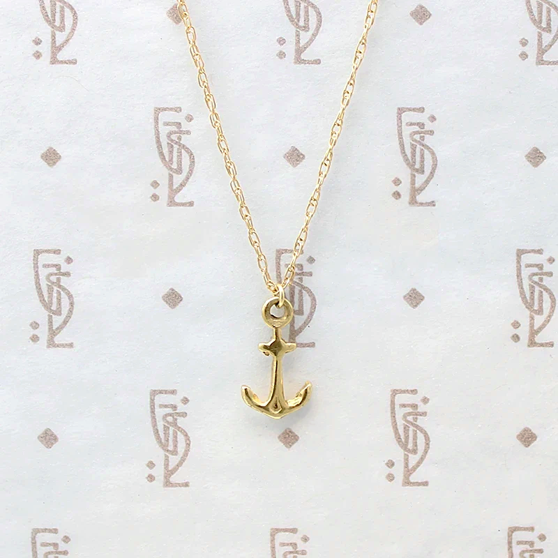 Sweet & Salty Tiny Gold Anchor Charm Necklace