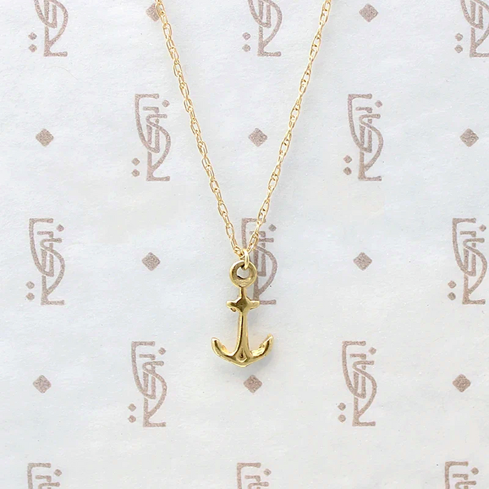Sweet & Salty Tiny Gold Anchor Charm Necklace